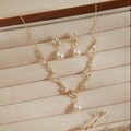 Natural Freshwater Pearl Wedding Jewelry Set,Pearl Earrings for Bridesmaid,Dainty Pearl Jewelry for Wedding,Holiday Jewelry Set,Gift for Her