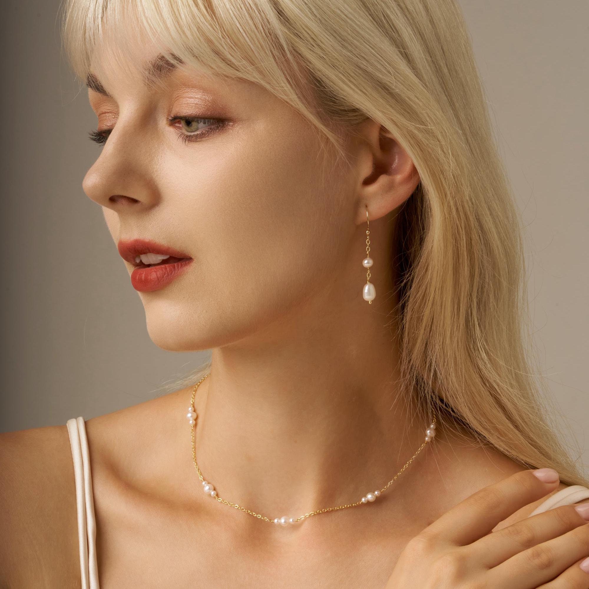Real Akoya Freshwater Pearl Choker,Minimalist Pearl Necklace,Choker for Women,Wedding Jewelry,Bridal Jewelry Set, Pearl Jewelry for Women