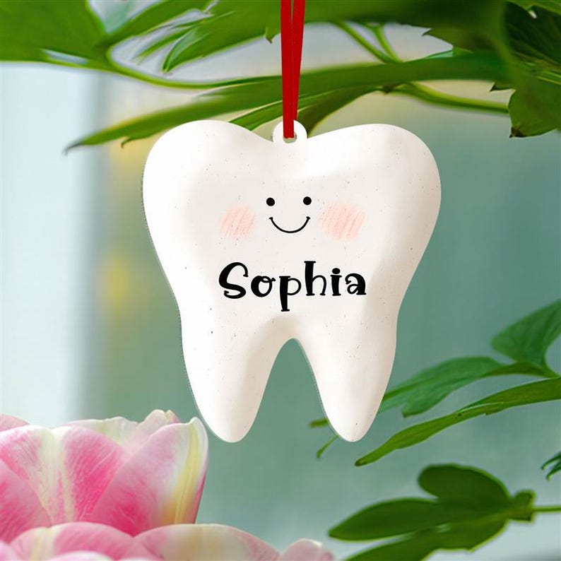 Tooth In Script Custom Tooth 2D Acrylic Ornament, Dentist Office Tooth Ornament, Dental ...