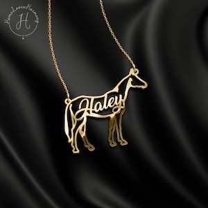 Personalized Horse Necklace, Horse Name Necklace, Equine Necklace, Elegant Silver Horse Necklace, Horse Memorial Necklace