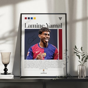 Lamine Yamal FC Barcelona 2025 Wall Poster – Digital Download | Rising Star Football Art | Modern Barça Wall Decor