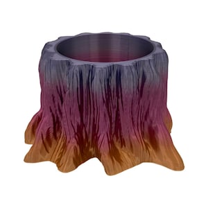 Maceta de tronco naranja, rosa y morado: maceta de bosque colorida impresa en 3D para suculentas y plantas pequeñas