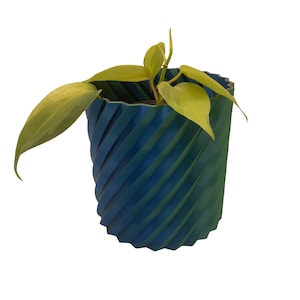 3D Printed Gradient Spiral Planter: Modern Succulent Pot