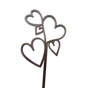 Set of 3 Multicolor Hearts in Bloom Plant Stakes - 3D Printed Planter Decor