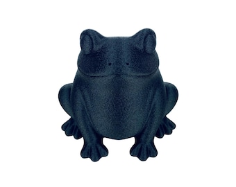 Frog Planter: 3D Printed Animal Succulent Pot No Drainage in Black