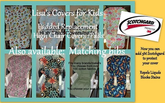 Replacement GRACO Blossom High Chair cover cushion pad baby seat - Reversible Pick 1 cotton fabric  Universal Size