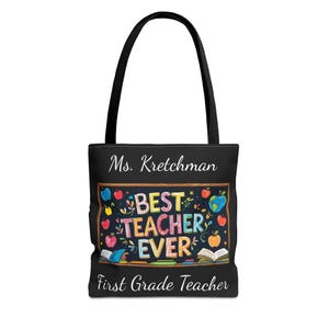 Bester Lehrer Tragetasche, AOP Lehrer Geschenk, personalisierte Tasche, Zurück in der Schule, Wertschätzung des Lehrers, Klassenzimmer Essentials, Lehrer der ersten Klasse.