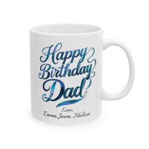 Personalisierte Geburtstags-Papa-Kaffeetasse, Geschenk für Vater, personalisiertes Papa-Geschenk, Kaffeetasse im Aquarell-Stil, alles Gute zum Geburtstag-Papa-Kaffeetasse.