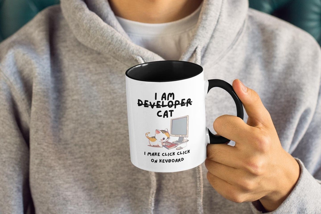 Funny Cat Mug for Software Developers, Computer Nerd Gift, Python Java ...