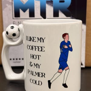 Cole Palmer Sketch Mug: Football Fan Gift, 11oz Ceramic Cup Football Handle