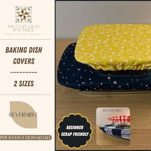 Baking Dish Cover Sewing Pattern PDF | Reusable Fabric Casserole | Eco Friendly Kitchen Sewing Pattern | Beginner Easy | Instant Download
