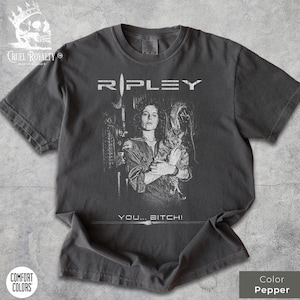 Ripley and Cat Alien Movie Shirt, Vintage Sci-Fi Horror Tee, Distressed Space Hero Gift, Retro Film Shirt for Men Women, Xenomorph Fan Gear