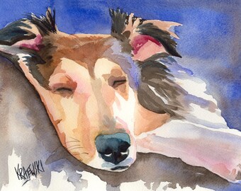Shetland Sheepdog Watercolor Print: Ron Krajewski Fine Art, Home Wall Decor
