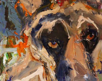 German Shepherd Watercolor Print: Fine Art Dog Portrait, Ron Krajewski