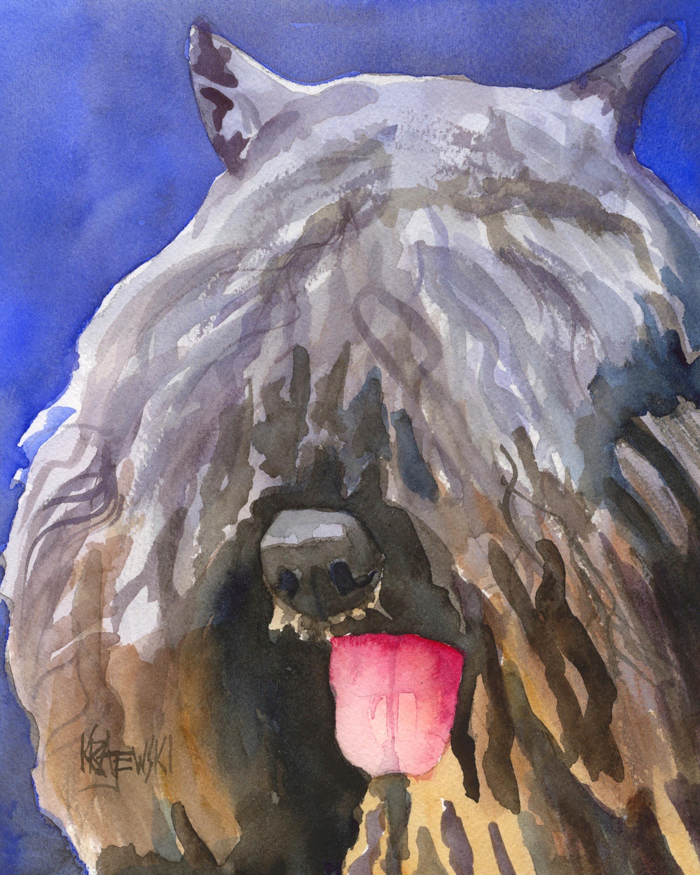 Bouvier des Flandres hoge resolutie afdruk van originele fine-art aquarel door Ron Krajewski Home Wall Art decor in 8 x 10 en 11 x 14 inch