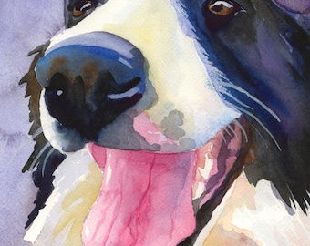 Border Collie hochauflösender Druck des Original Aquarells von Ron Krajewski Home Wand Kunst in den Größen 8 &quot;x10&quot; und 11&quot;x14&quot;