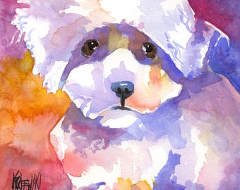Maltese Dog Watercolor Print: Ron Krajewski Fine Art, 8x10 & 11x14