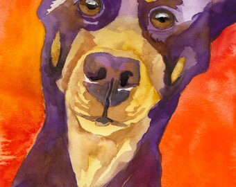 Doberman Pinscher Watercolor Art Print: Ron Krajewski Fine Art