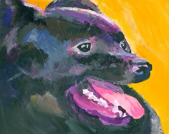 Schipperke Watercolor Dog Art Print by Ron Krajewski