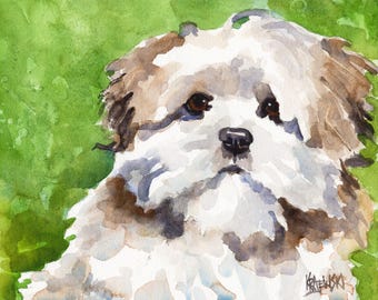 Lhasa Apso Watercolor Print: Ron Krajewski Fine Art (8x10, 11x14 Sizes