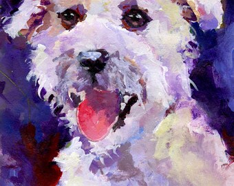 Schnoodle Dog Lover Gift Idea Watercolor Portrait Dog mom by Ron Krajewski accent Wall decor Giclée AQ AP ABC fap hqp muse rip memorial