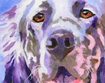 English Setter Dog Dad gift idea Pet Memorial Art Print High Resolution Watercolor Dog Painting Fine Portrait Ron Krajewski Hunting Wall art
