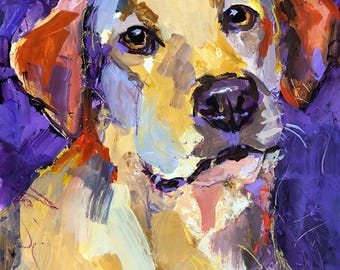 Labrador Retriever Dog Dad Mom gift idea Print of Original Watercolor Fine Art Ron Krajewski Dog Painting Pet Portrait Wall art decor