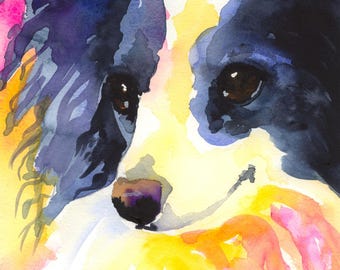 Papillon Watercolor Print: Dog Portrait Fine Art - Ron Krajewski