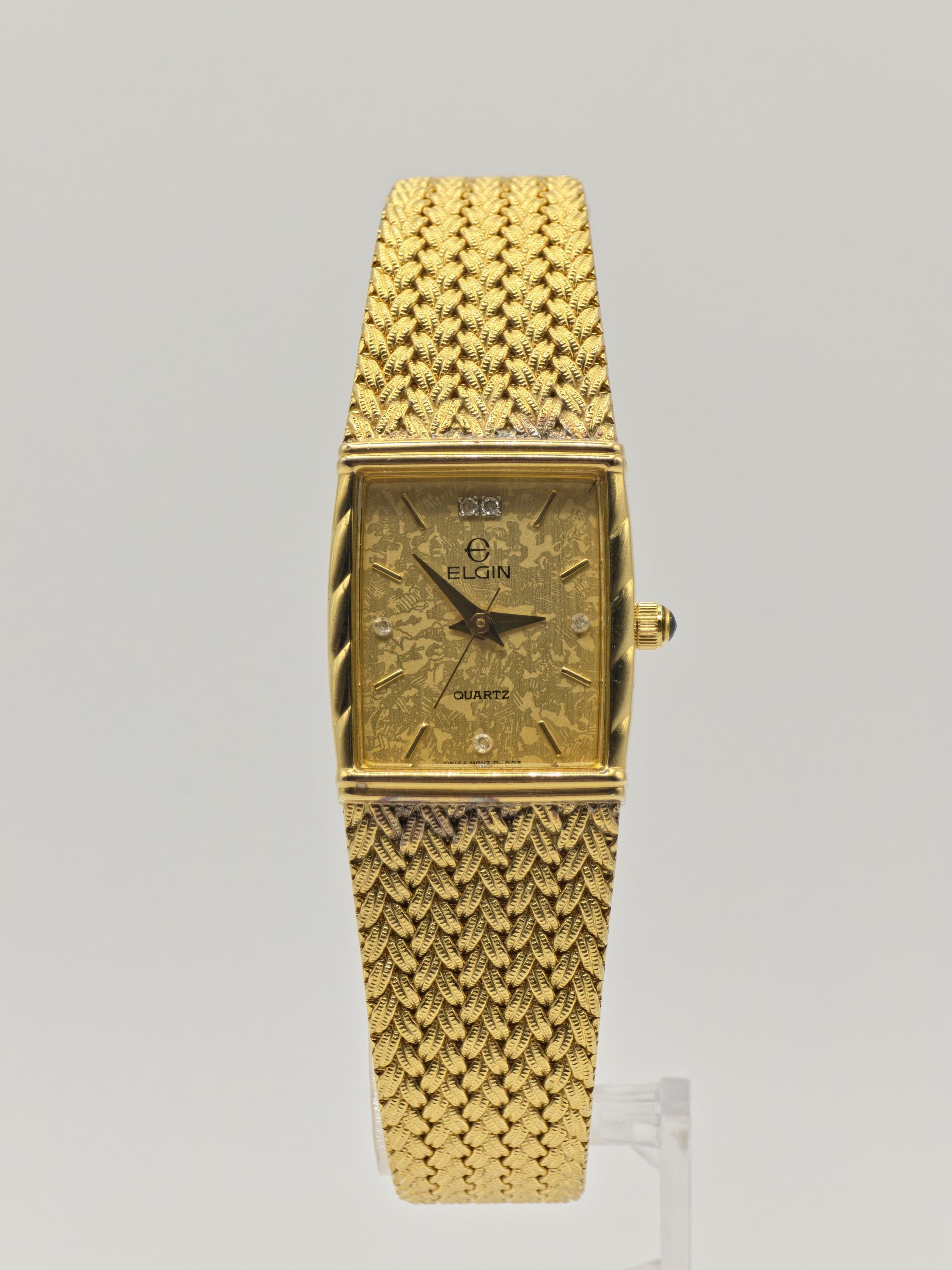 ELGIN Vintage Gold Plate Bezel Ladies Watch gold fill stretchBand NONTESTED Elgin Gold Filled Women Wristwatches for sale - eBay main image 3