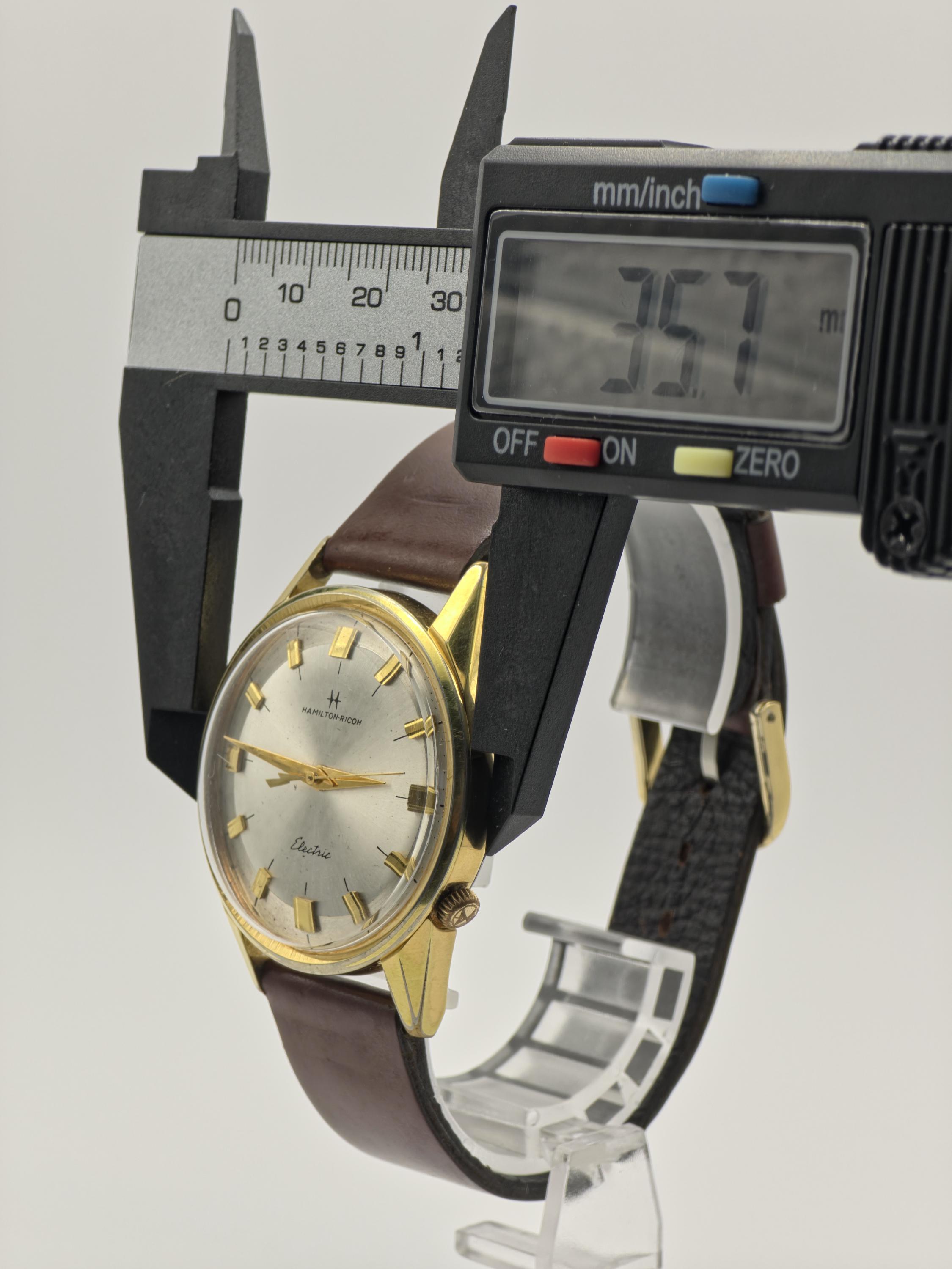 Hamilton-ricoh Electric Vintage Watch – Gold-tone, Silver Sunburst