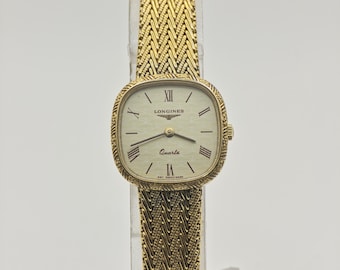 Vintage Longines Women's Gold Tone Quartz Cushion Dress Watch Swiss Made - 427