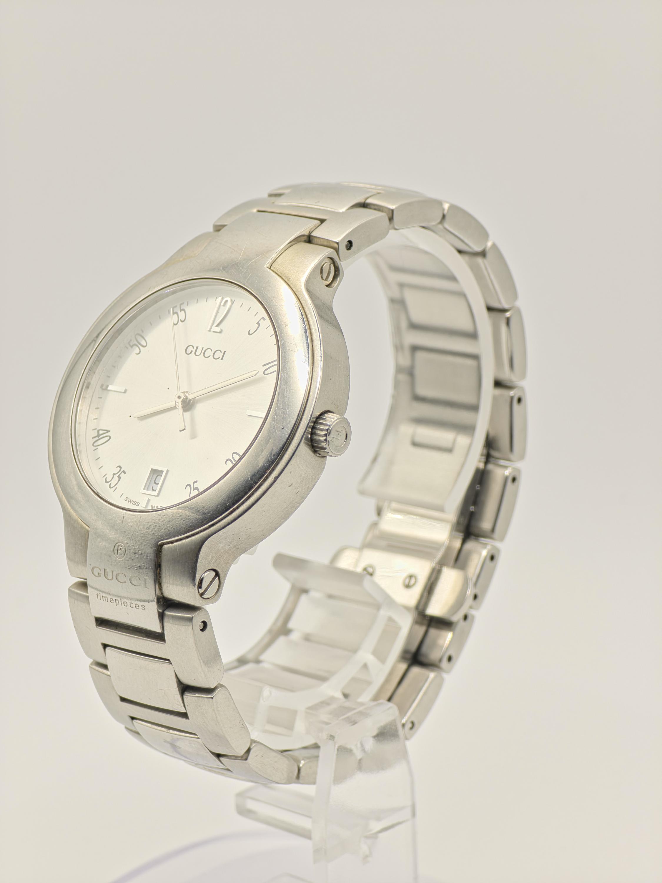 Gucci 8900M Timepiece Vintage Stainless Quartz Watch Men - Box