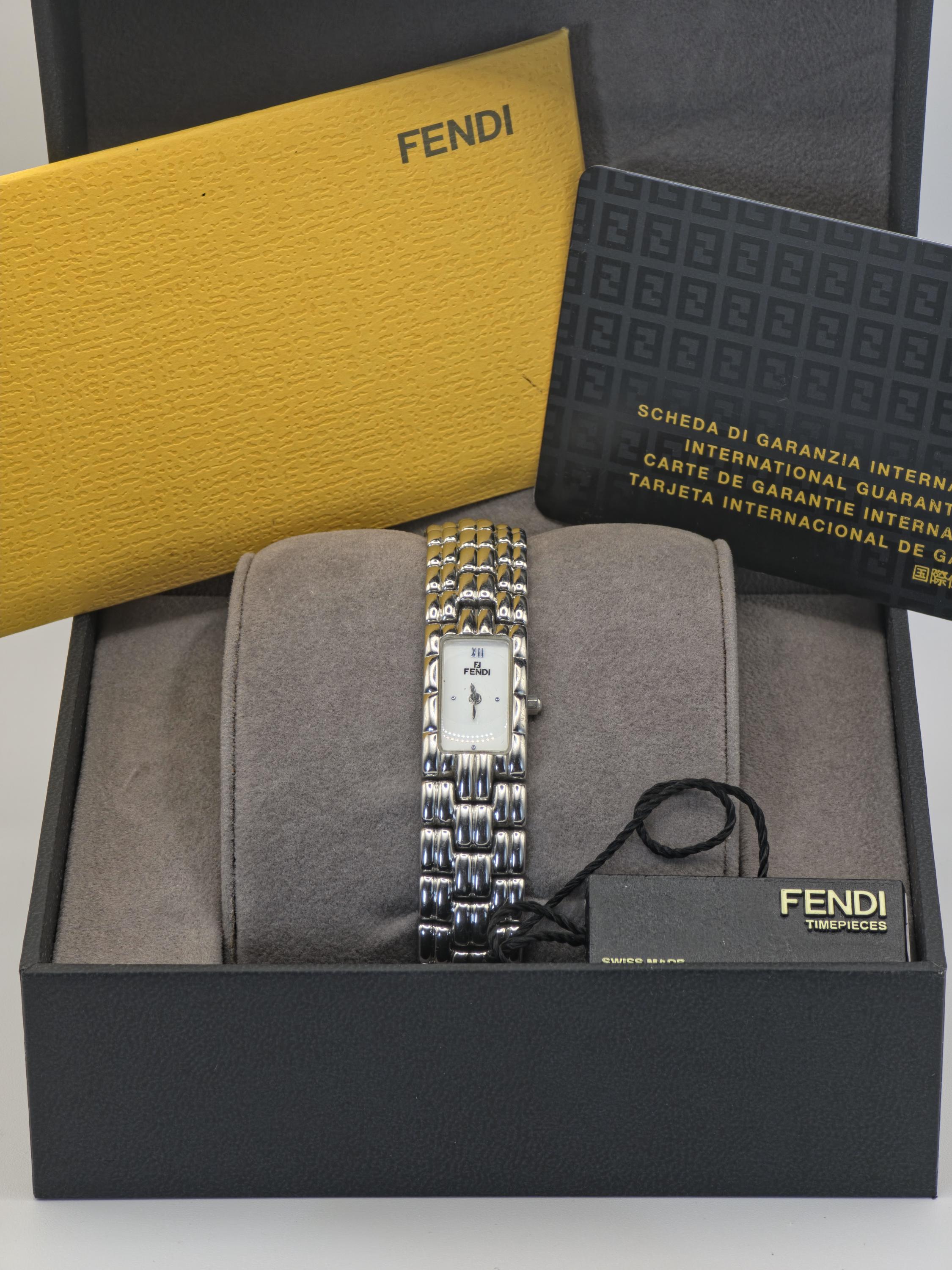 Fendi 660L Quartz Women's Watch Stainless Steel Rectangular Case