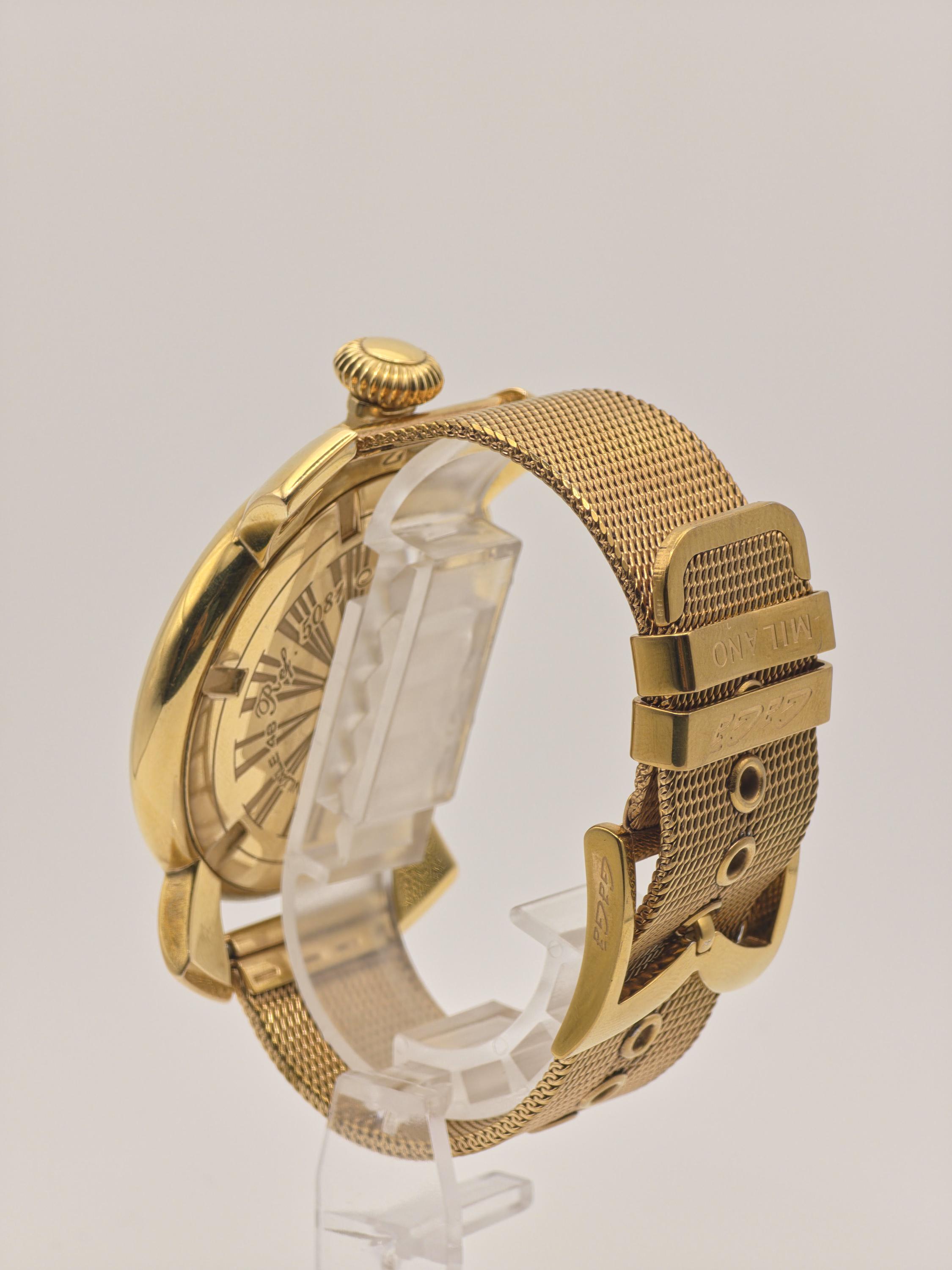 Gagà Milano Manuale 48mm Gold-tone Wristwatch – Italian Design