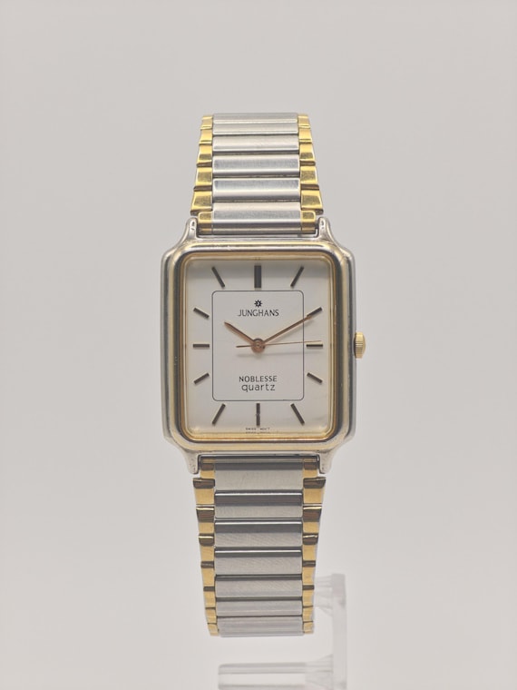 Gold Vintage Rectangular Dress Watch Analog Quartz Stainless Steel Bracelet VINTAGE LUXURY RECTANGLE JAPAN GOLD PLATED MEN main image 2