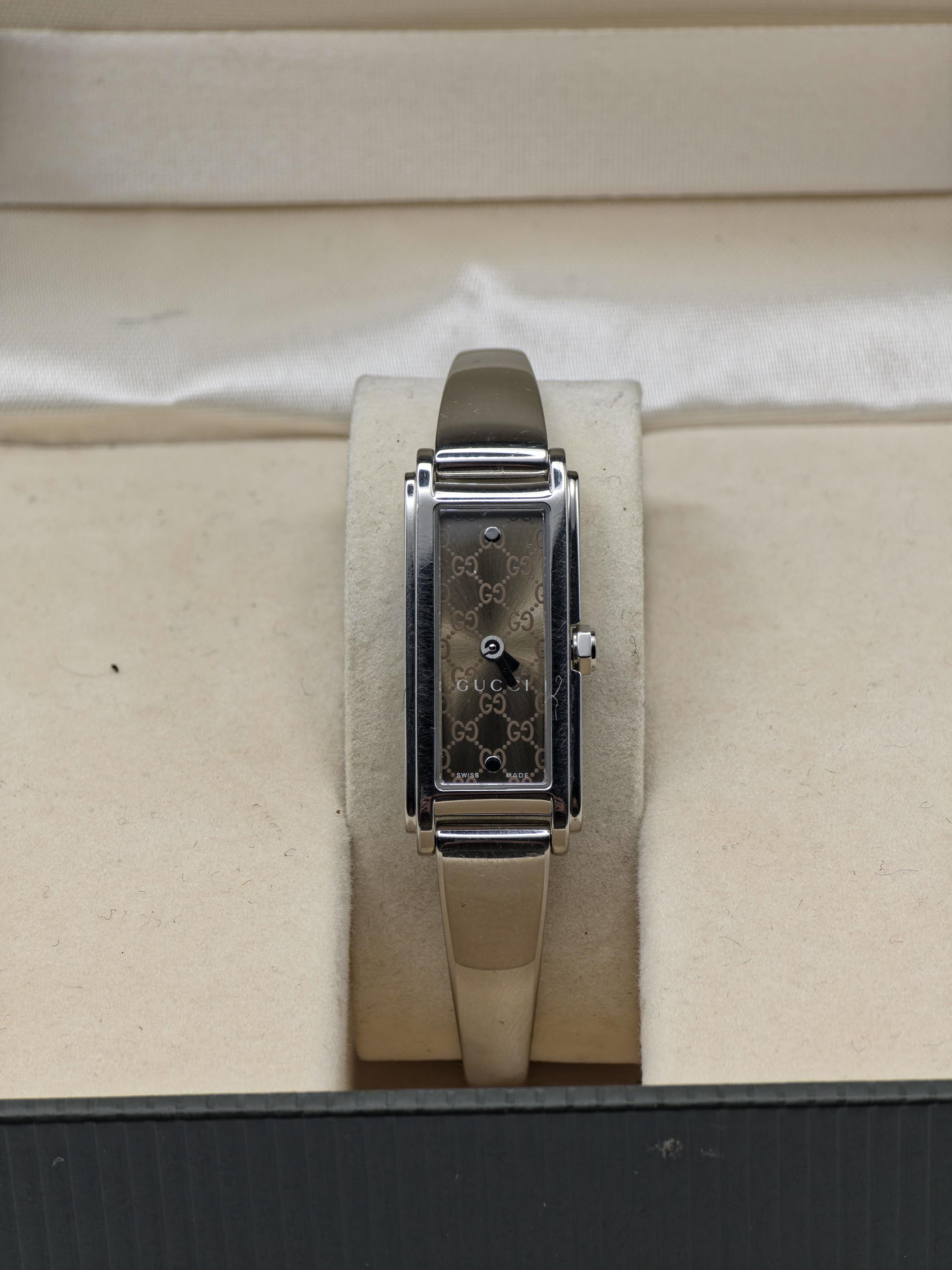 Gucci Women's Rectangular Watch | Model 109 | GG Monogram Dial