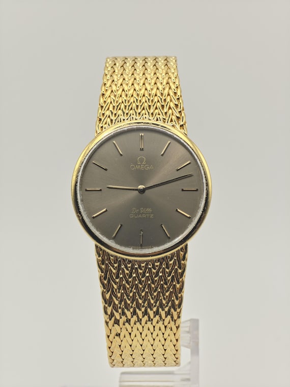 Omega De Ville 1365 Vintage Quartz Gold Tone Mesh Unisex Bracelet