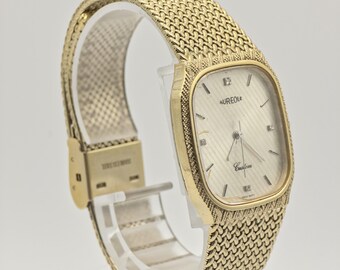 Aureole SW532M Gold Tone Vintage Quartz Watch – Textured Dial