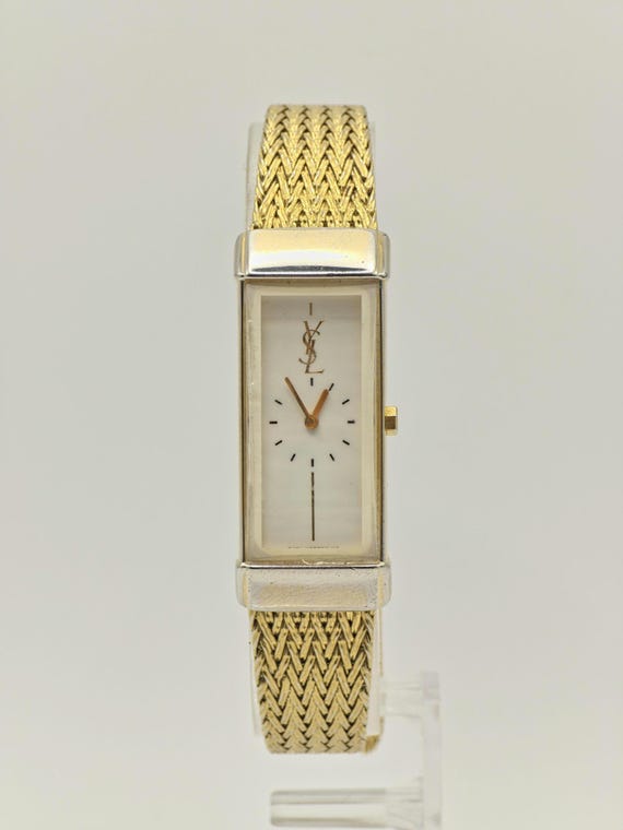 Vintage Yves Saint Laurent YSL Ladies Quartz Watch Gold Tone