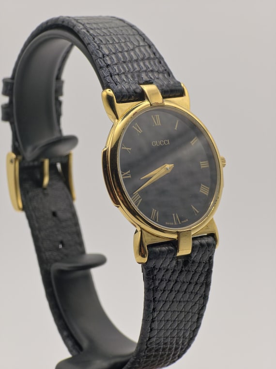 Gucci 3400 Gold Plated Quartz Watch | 1980s Swiss Made | Black