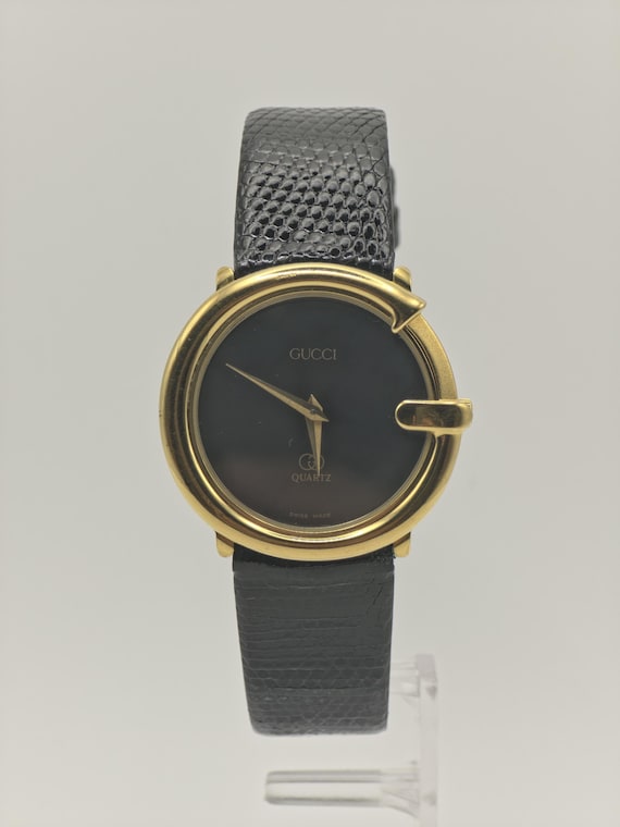 Gucci Gold Tone Black Dial Ladies Quartz Watch | - 137 - Etsy display picture 2