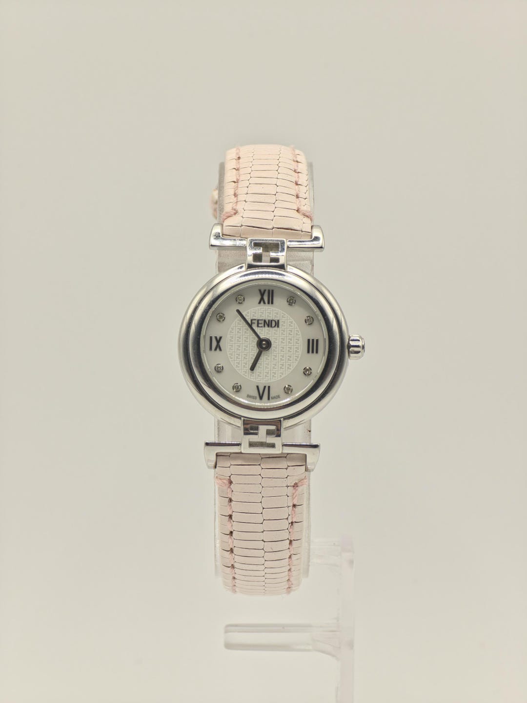 Fendi 003-2700L-763 Women Swiss Quartz Watch Pink Leather Strap