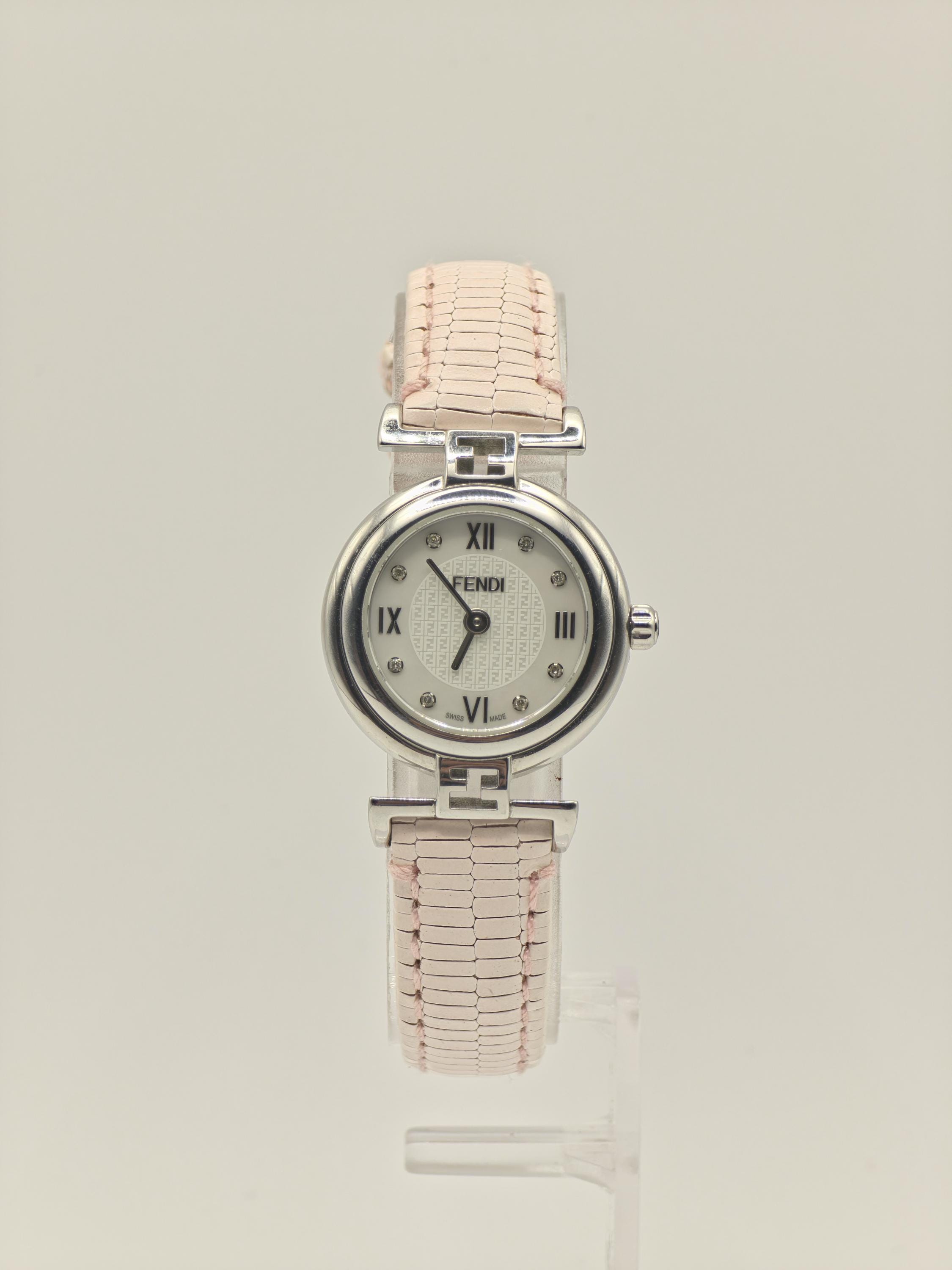 Fendi 003-2700L-763 Women Swiss Quartz Watch Pink Leather Strap