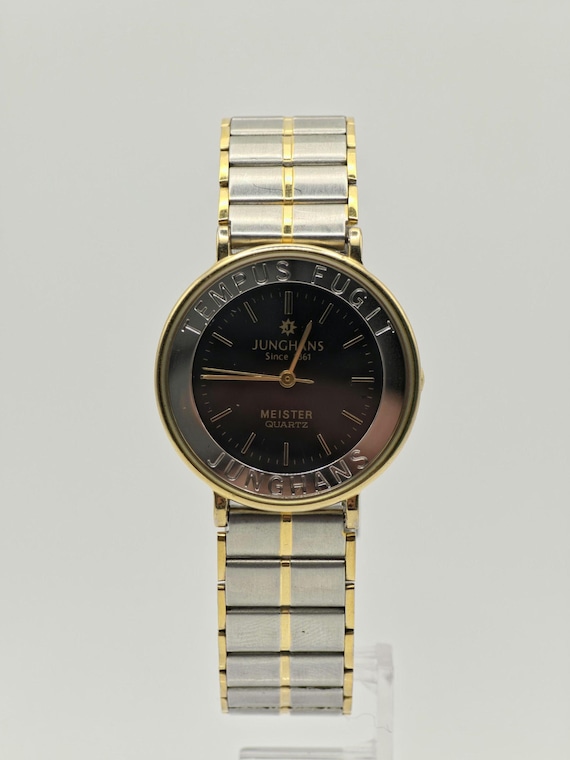 Vintage Junghans Meister Quartz Watch | Tempus Fugit Black Dial - Etsy