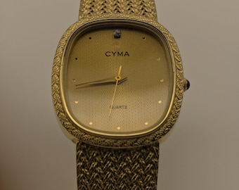 CYMA Gold Plated Quartz Watch | Swiss Made Vintage Watch  display picture 2
