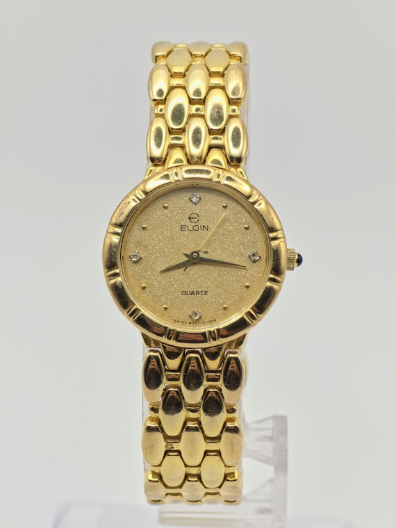 Vintage Elgin Gold Tone Ladies Watch - Gold Vintage Elgin Womens Watch 15mm Oval Gold Tone Bracelet  main image 4