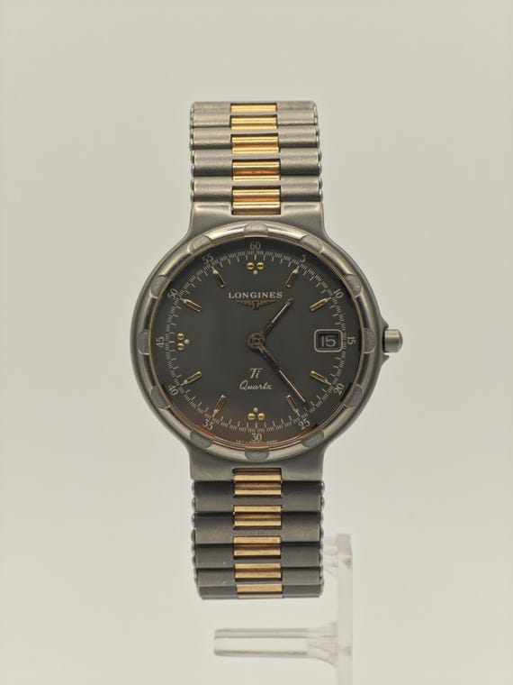 LONGINES Ti Quartz 腕時計 Longines Conquest Titanium Quartz Watch 10ATM Date Two Tone