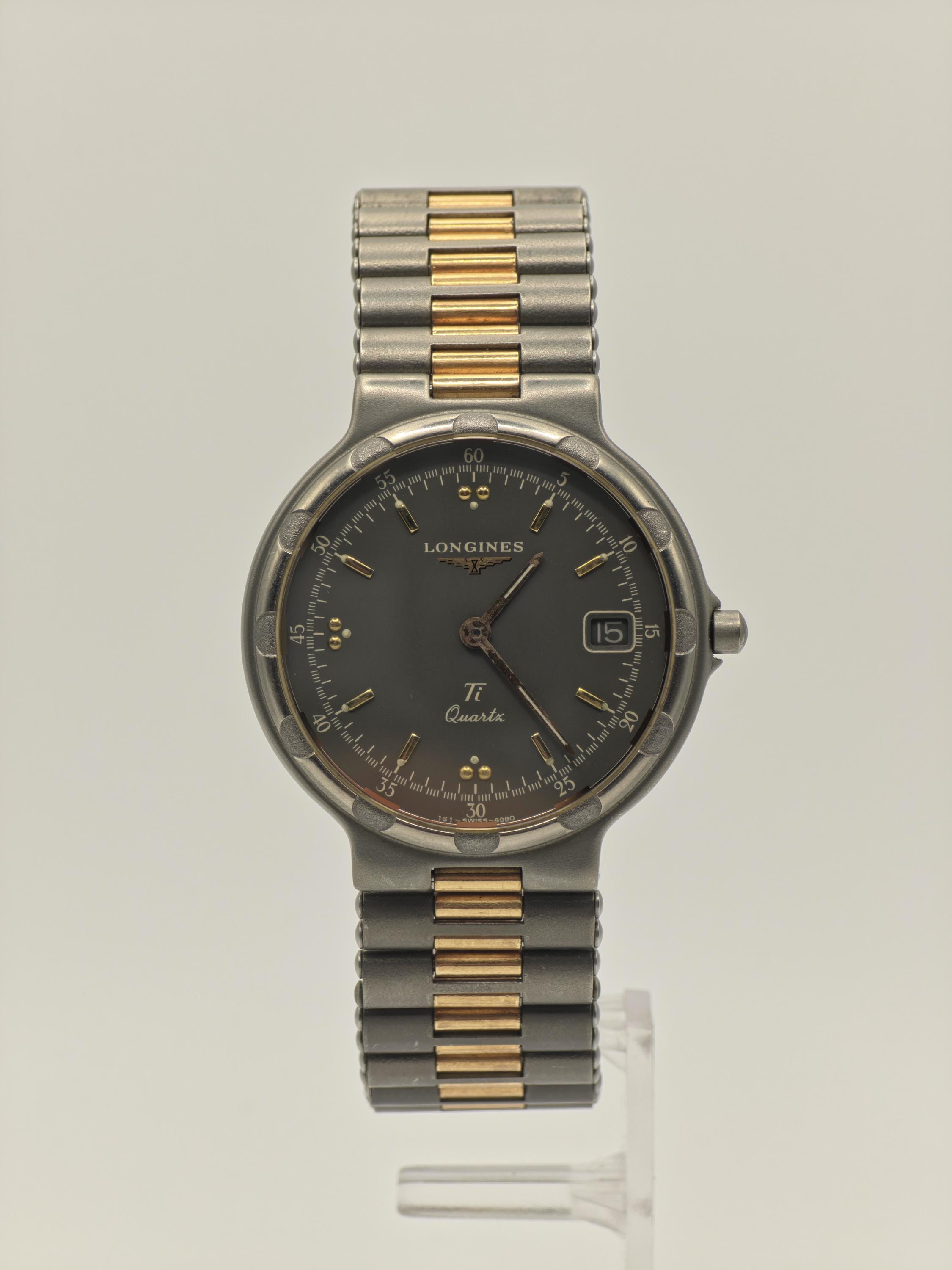 LONGINES Ti Quartz 腕時計 Longines Conquest Titanium Quartz Watch 10ATM Date Two Tone