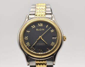 Vintage Elgin Automatic Watch - 1980s Two-tone 21 Jewels - Etsy