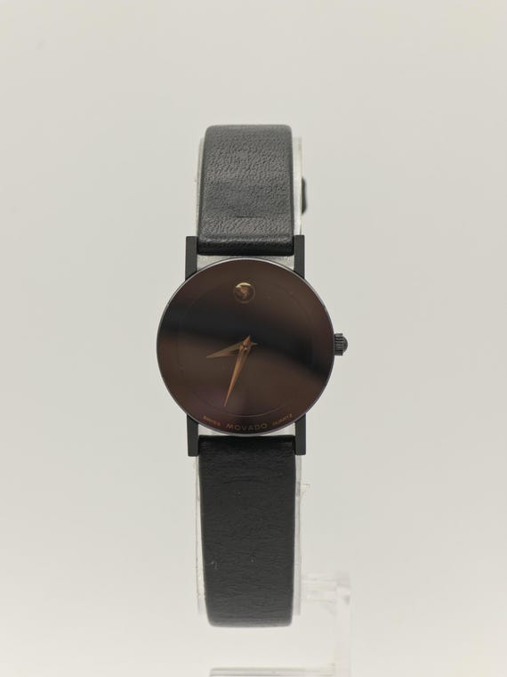 Movado Museum Quartz Black Dial Leather Strap Swiss Made  display picture 3